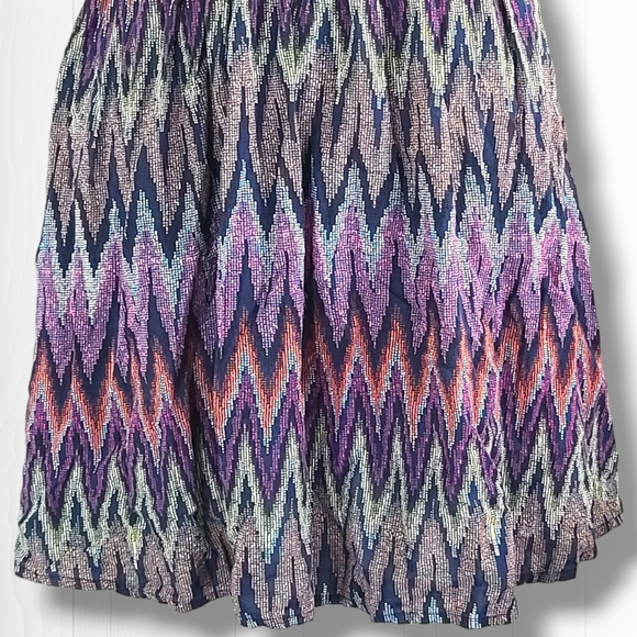 Red Camel Women's Multi Chevron Ruched Pleated A-Line Mini Bra Top Dress Size XS - Picture 9 of 11